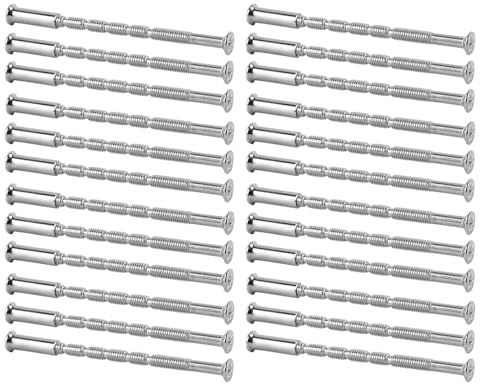 24PCS M3 Door Handle Screws Sleeve, Nickel Fixing Screws Connecting ​Sleeve Male to Female for Door Handle Lever Roses Knobs Escutcheons Drawers Cabinet