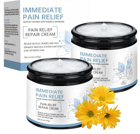 Magnesium Cream - Joint Relief Cream - Relief MagnesiumCream - Natural Joint Gel Effective Relief for Back, Neck, Hands, Knee - Enhances Sleep & Nervous System - 2 Pcs