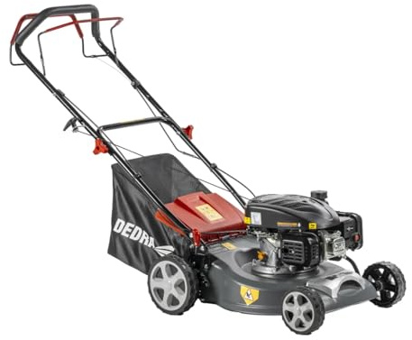Tondeuse à Gazon à Essence 2,4 KW Garden DEDRA, LONCIN 139 CCM - Largeur de Coupe 43 cm - Hauteur de Coupe Centrale réglable 25-75 mm (6 Niveaux)