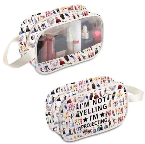 PLITI Theatre Makeup Bag Drama Actor Actress Gift I'm Not Yelling I'm Projecting Musical Lover Gift Drama Theater Gifts (Yelling Projecting MBU)
