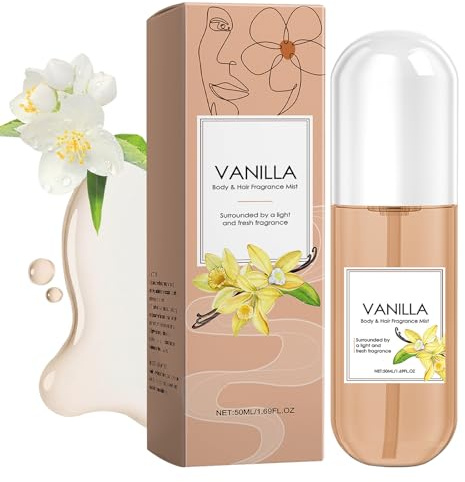 Vanilla Skin Perfume Skin Body Mist, Spray Perfume de Vainilla para el Cabello y el Cuerpo, Ambientador para el Cuerpo y el Cabello, Aerosoles Fragancia Para Mujeres, Fragancias Ligeras De Larga