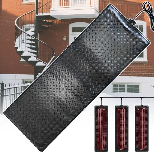 Alfombrillas eléctricas de invierno para derretir nieve, almohadillas de fusión de nieve calentadas, temperatura máxima de calentamiento de 45 ℃, material de PVC flexible, para techos, escaleras