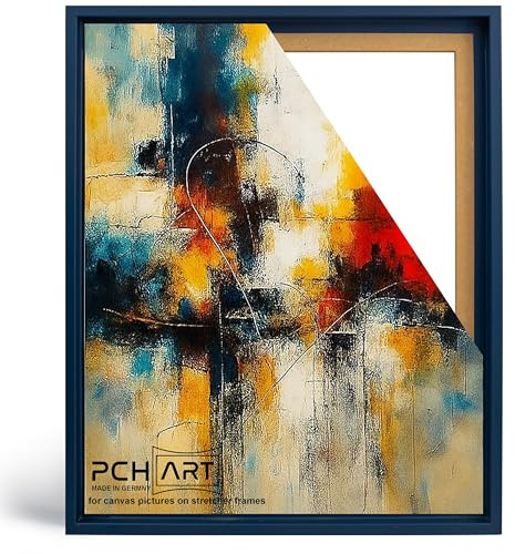 PCH[art] Schattenfugenrahmen in Marineblau für Leinwandbilder auf Keilrahmen|Größe: 30x40 cm| Rahmen ohne Glas und Rückwand