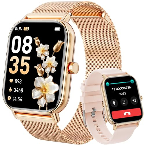 Haulvean Montre Connectée Homme Femme avec Appels Bluetooth,1,85 écran Montre Intelligent avec Fréquence Cardiaque,SpO2,Sommeil,Podometre,IP67 étanche Montre Fitness Compatible avec Android iOS