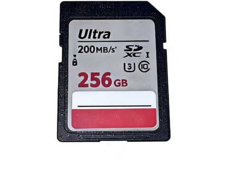 Carte SDXC Ultra de 256 Go, parfaite pour capturer des photos et des vidéos en haute résolution sans interruption. Avec des vitesses de lecture allant jusqu'à 200 Mo/s