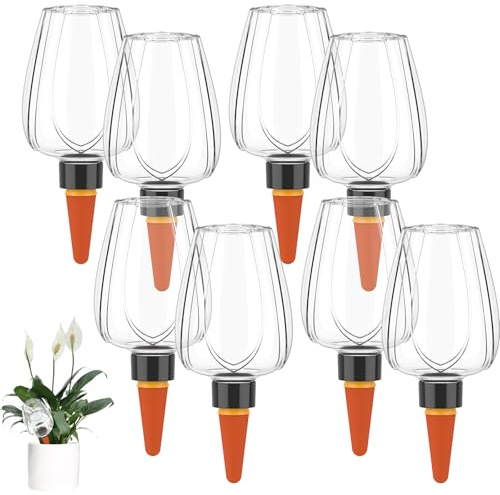 8 Pack Plant Watering Globes, 350ml Self Watering Plants System with Terracotta Spikes, Automatic Slow Release Plant Waterer for Indoor Balcony Garden Plant
