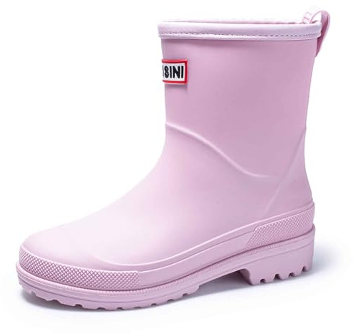Stivali di Gomma Leggeri da Donna con Robusta Suola Antiscivolo di Gomma con Tacco Basso Antiscivolo Tronchetti Donna Altezza Stivaletti Stivali da Pioggia Leggeri e Resistenti Rain Boots