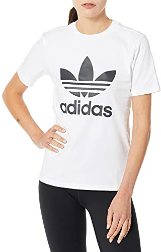 adidas Originals Damen Trefoil Tee T-Shirt, weiß/schwarz, Klein