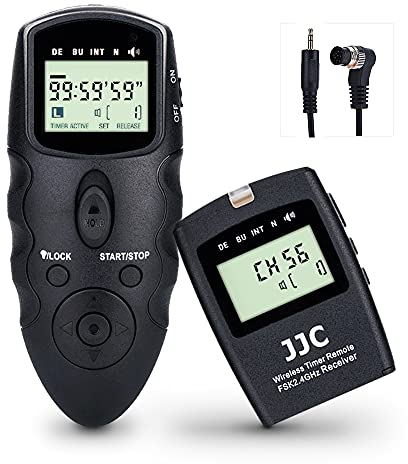 JJC Wireless Remote Shutter Release Control Set Time Lapse Intervalometer Timer for Nikon Z9 D850 D810 D800 D700 D500 D300s D300 D200 D100 D5 D4s D3s D2h D1h F100 F90 F6 F5
