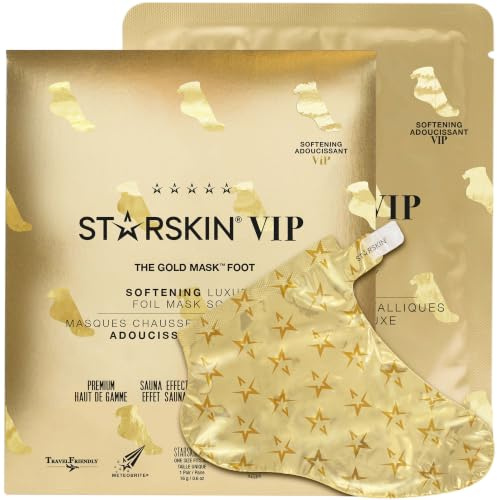 STARSKIN VIP Gold Mask Foot, Återfuktande Fotmask med Shea Butter och Rosolja, K-Beauty Hudvård, 1 st