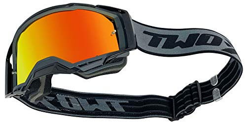 TWO-X Atom - Occhiali da motocross con vetro iridio a specchio, occhiali resistenti ai graffi, Enduro & Downhill, occhiali di protezione, colore: grigio Outbreak