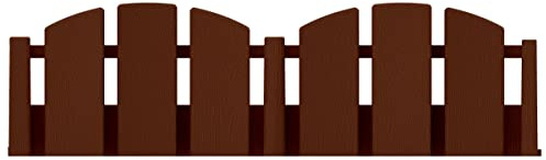 EasyFlex Bordure de Paysage No-Dig avec Pointes d'ancrage, 11,4 cm de Haut, clôture décorative Adirondack Aspect Bois, kit de 4,6 m, Marron (3600BR-15C-6)