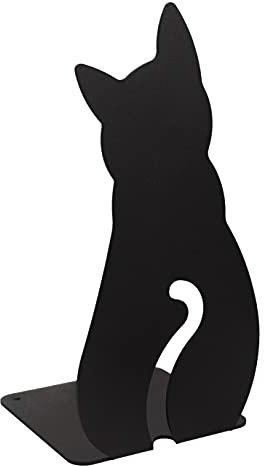GAMET® - Sujeta libros de metal -GATO- 1 pieza. Sujetalibros, soporte para organizar libros, revistas. Ideal para estantería o escritorio. Decoración de diseño para salón, oficina, habitación infantil