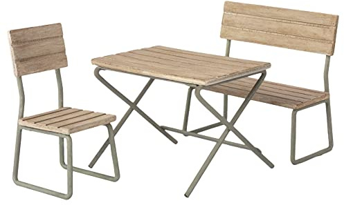 Maileg Garden Set, Table w. Chair and Bench