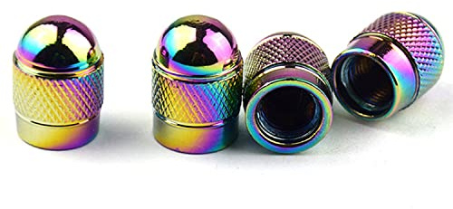 4 STÜCKE Regenbogen Farbe MTB Fahrrad Schrader Ventilkappe Aluminiumlegierung Auto Motorrad Felge Reifen Vorbau Staubschutz,9