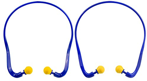 GUGULUZA Reusable Banded Ear Plugs PU Foam Earplugs for Hearing Protection, Pack of 2 Pair