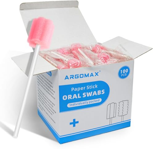 Lot de 100 éponges dentaires stériles pour soins bucco-dentaires - Éponge de nettoyage bucco-dentaire - Éponge d'hygiène bucco-dentaire - Éponge de soins bucco-dentaires - Rose