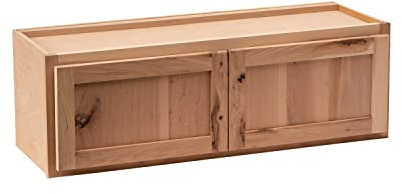 Quicklock RTA (Ready-to-Assemble) Winding River Collection - 30 Tall Wall Kitchen Cabinets | Particle Board | Made in America | Soft Close Hardware (Raw Hickory, 12 D x 36 W x 12 H)