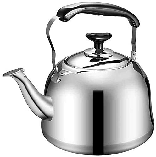 Bollitori da tè con fischio Piano cottura Teiera con fischio 5L Manico resistente al calore in acciaio inossidabile per uso alimentare Bollitore Teiere da cucina per uso domestico The New