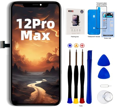 EFaith für iPhone 12 Pro Max Display 6,7 Full HD LCD 3D Touch | 6,7 Zoll Full HD LCD mit 3D Touch | Kompletter Ersatzbildschirm mit Werkzeug | Kompatibel mit A2342, A2410, A2412, A2411