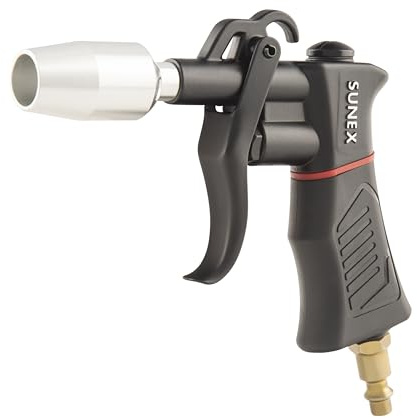 SUNEX SXBG01K Air Blow Gun Kit with Variable Trigger, Adjustable Nozzle, Venturi Tip, 2 Rubber Tip Extensions