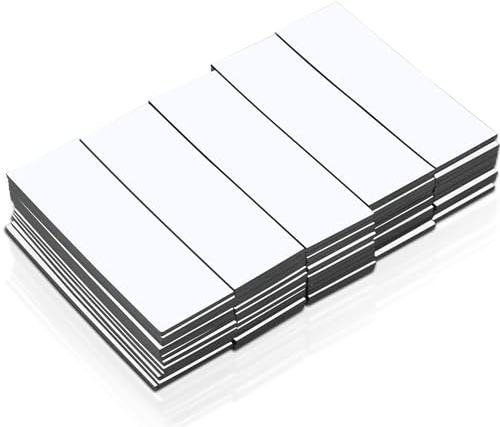 Magnetetiketten beschreibbar, 80 Stück Weiß Whiteboard Magnete, 60x20mm Magnetschilder zum Beschriften, wiederbeschreibbare Magnete für Kühlschrank, abwischbare Magnetkarten