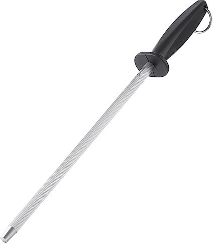 Kapmore Knife Sharpener, Knife Sharpening Rod, Carbon Steel Knife Sharpener, Knife Sharpening Steel with Non-slip Grip, Knife Sharpening Stick with Diamond Coating, 12 Inches