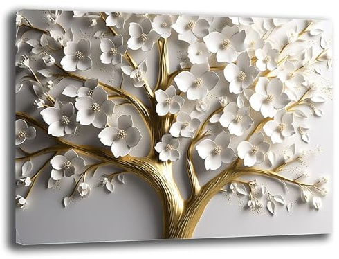 Printerland Quadro Albero della Vita su Tela Canvas, Quadro Moderno da Parete per Soggiorno e Camera da Letto, Stampa Artistica Astratta Made in Italy, Pronto da Appendere (10, 70x100 cm)