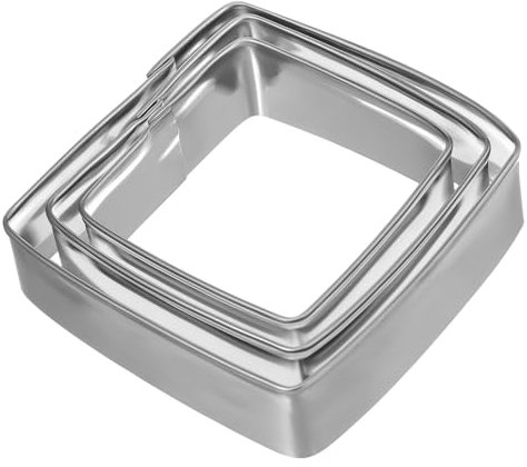 COLLBATH 6stücke Quadratisch Aus Edelstahl Für Plätzchen Backformen Diy-keksform Keksstempel Fondant-werkzeuge Kuchenausstecher