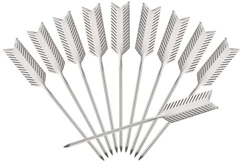 QUARKZMAN 10uds Inoxidable Acero Fruta Palillos, Palillos Cócteles con 304 Inoxidable Acero Reutilizable Bebidas Palillos para Aceitunas, Cerezas, Flecha, Plata