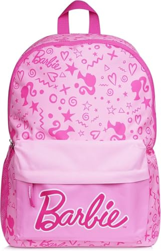 Barbie - Barnryggsäck - CP grundskola skolväska - skolväska för flickor - presentidé, rosa, M