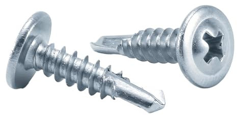 WGX123 Nr. 8 Kreuzschlitzschrauben mit Rundkopf, selbstbohrend, Zinkoxid-Blechschrauben, schnelle selbstschneidende Schrauben, for Befestigen von Latten an Metallbolzen, 100 Stück(4.2x13mm (8x1-2))