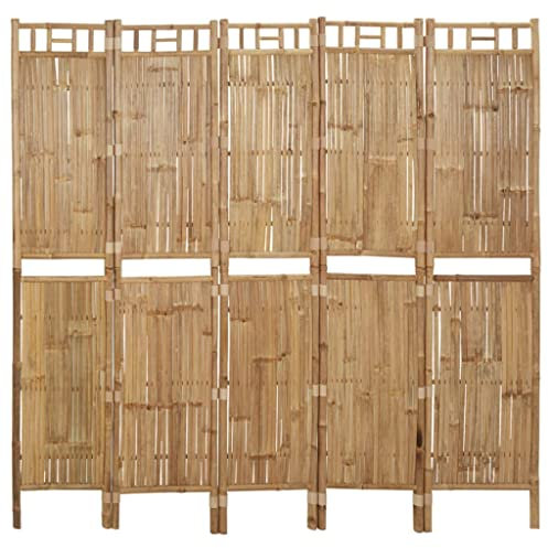 FENLAX Paravent - Divisorio in bambù, 200 x 180 cm, elegante, versatile, per soggiorno, design pieghevole, divisorio privato, per spogliatoio, design flessibile