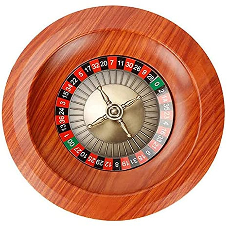 Gaxcent Roulette-Tisch Roulette-Rad-Set Holz-Plattenspieler Roulette-Rad-Set Spaß Freizeit Unterhaltung Tischspiele Für Erwachsene Kinderverlosung Plattenspieler,Braun