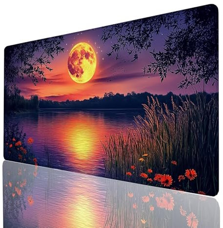 Tapis de Souris Noir Tapis de Souris xxL 1400 x 600 x 3mm, SousMain Bureau Paysage avec Base en Caoutchouc Antidérapant et Imperméable, Améliorez Précision et Vitesse, pour Travail Deco Bureau GYL4340