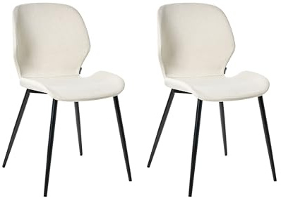 Beliani Conjunto de 2 sillas de Conferencia Modernas tapicería de poliéster Patas de Hierro Muebles de Oficina Beige Claro Holland