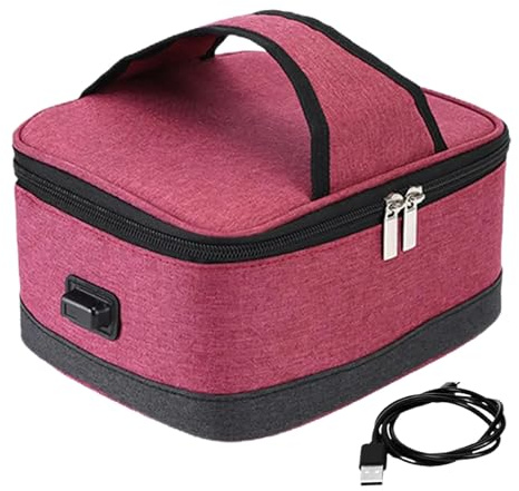 Borsa per il pranzo riscaldata – Contenitore per alimenti isolato alimentato tramite USB | Borsa termica termica per lavoro, ufficio, scuola, viaggi e campeggio | Borsa per il pranzo portatile