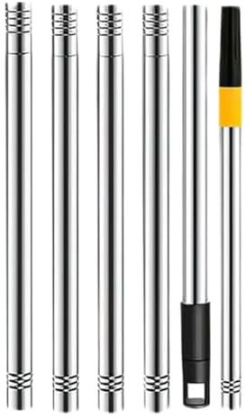 Alipis Perche Télescopique en Acier Inoxydable 17 M Rallonge pour Rouleau et Pinceau de Peinture Manche D’Extension Détachable Outil Pratique pour Peinture Murale et Plafond