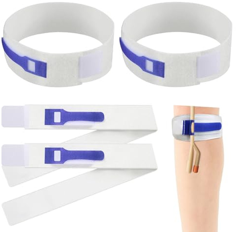 4 PCS Catheter Leg Bag Straps, 60 x 5cm Polyester Catheter Holder for Secure Tube Stabilization and Comfortable Wear