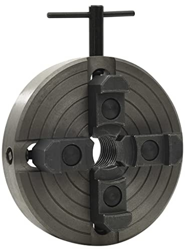 Kaloriko Mandrin à 4 mâchoires en acier avec emmanchement M33 - Diamètre : 100 mm - Outil de serrage pour tour - Noir - Polyvalent - Pour tendre le bois, le métal, l'atelier