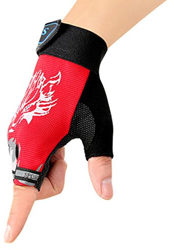 Kinder Fingerlose Handschuhe Sport Halbfinger Handschuhe Fäustlinge Fahrradhandschuhe,ultradünn,atmungsaktiv,rutschfeste für Angeln, Radfahren, Jagd und Reiten Motorrad Fitness für Mädchen und Jungen