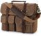 NUBILY Bolsa Mensajero Maletin Hombre Vintage Resistentes Bolso Bandolera Hombre Impermeable Lona Bandolera para Ordenador Portátil 15.6 Pulgadas (Marrón)