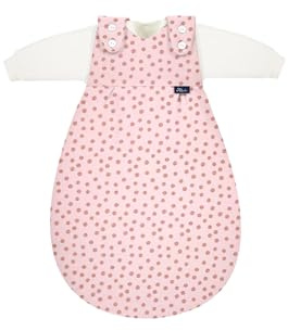 Alvi Baby-Mäxchen 3-teilig Bio-Baumwolle Baby Schlafsack Set, 2.5 TOG, Sommer- und Winterschlafsack, mitwachsendes Schlafsystem aus Baumwolle Curly Dots - Pink