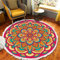 Treers Rotondo Tappeto in Cotone Tessuto a Mano con Nappe, Boho Tappeti Moquette Cotone Lavabile Tappetino per Cameretta Bagno Cucina, Home Decorazione Tappeti (120cm,Geometria)