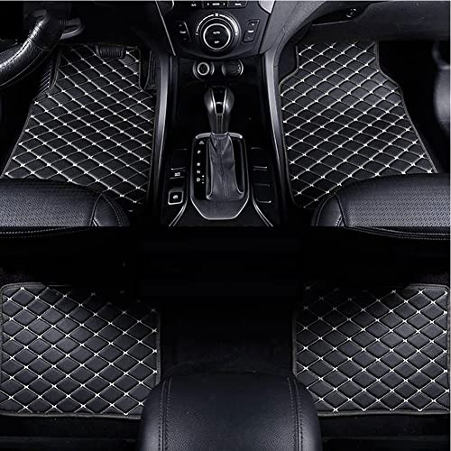 Leder Fußmatten Auto Fussmatten Für Jaguar XF 2008 2009 2010 2011 2012 2013 2014 2015(LHD), Custom Autoteppich fußMatte Vordere Hintere Reihe Bodenmatten Allwetterschutz Automatten