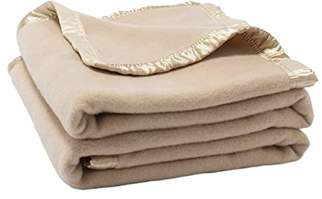 Dicke Warme Wolldecke Winter,100% Reine Neuseeländische Wolle,Warm Wolldecke Flauschig,Wolldecken für Couch,Große,geeignet für Bett und Outdoor(Beige,150x200cm)