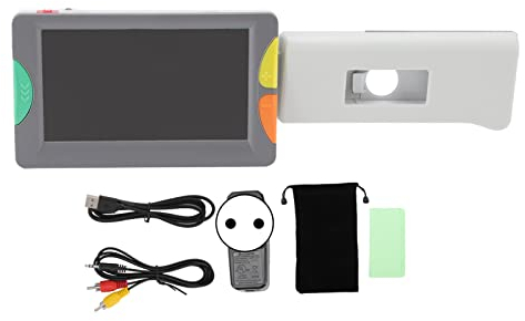Lente D'ingrandimento Digitale da 4,3 Pollici, Lente D'ingrandimento Portatile con Zoom 2X‑32X con 26 Modalità Colore, Ausilio Visivo Elettronico con Impugnatura Pieghevole per Ipovedenti,(#2)