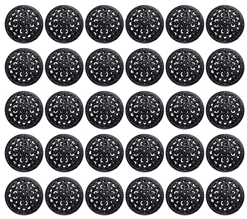Gativs Vintage Antike Metall Blazer Knöpfe - 30 Stücke, 20MM, Schwarz, Retro, Hollow Sewing Button Shank