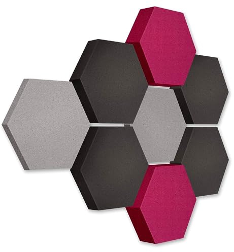 platino24 Akustikpaneele 8 Elemente Edition LOFT 3D I Ø 300mm Akustikplatten Schalldämmung Wand & Decke I Akustikschaum Schall-Absorber aus Basotect 30-70mm mit farbiger Akustikbeschichtung