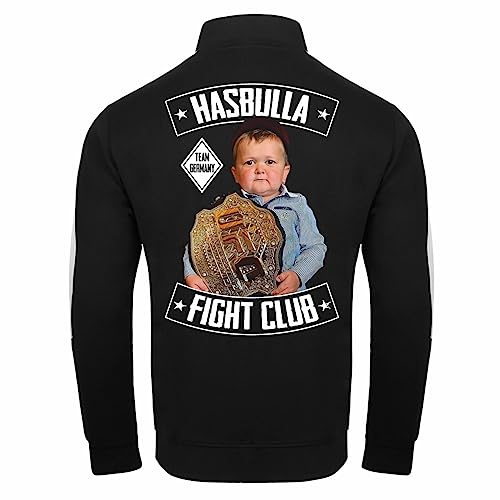 Spaß Kostet Herren Trainingsjacke mit Streifen Hasbulla Fight Club Team Germany (mit Rückendruck) Größe S - 3XL